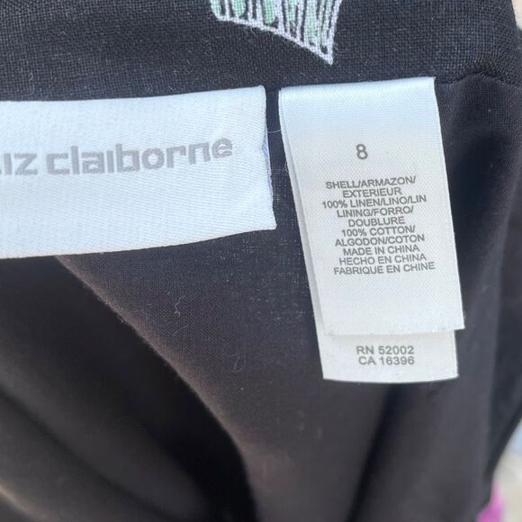 Vintage Liz Claiborne Linen Skirt Quirky fashion print size 8 y2k 90s - Picture 8 of 12